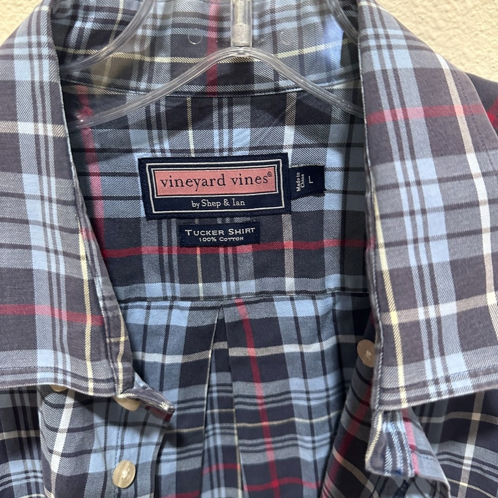 Vineyard Vines Men's Multicolor Plaid Shirt size Large - Picture 3 of 4